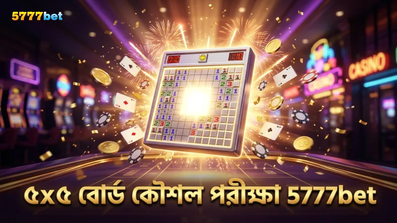 ৫x৫ বোর্ডে ৩টি বোম রেখে ৫০ রাউন্ড কৌশল পরীক্ষা।
